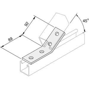 45deg 4 Hole Obtuse Angled Channel Brackets